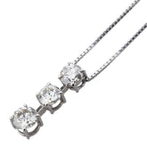 Pt900 プラチナ Pt850 プラチナ ダイヤ1.50ct プチ 3連 ペンダントネックレス レディース 【中古】