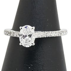 Pt950 プラチナ ダイヤ0.64ct ダイヤ0.14ct リング 指輪 レディース 9号 【中古】