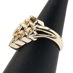 K18YG イエローゴールド ダイヤ0.50ct V字 リング 指輪 レディース 12.5号 【中古】