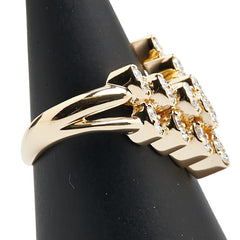 K18YG イエローゴールド ダイヤ0.50ct V字 リング 指輪 レディース 12.5号 【中古】