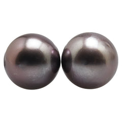 K18WG ホワイトゴールド 黒蝶真珠11.8~12mm スタッドピアス レディース 【中古】