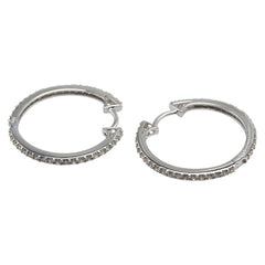 K18WG ホワイトゴールド ダイヤ1.00ct フープピアス レディース 【中古】