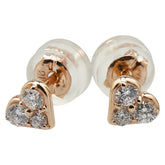 K18YG イエローゴールド ダイヤ0.20ct ハート モチーフ ピアス レディース 【中古】