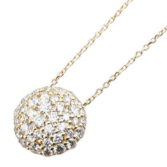 K18YG イエローゴールド ダイヤ0.75ct パヴェ ペンダントネックレス レディース 【中古】