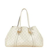 グッチ グッチシマ GGツインズ トートバッグ ショルダーバッグ 232957 アイボリー グレー レザー レディース GUCCI 【中古】