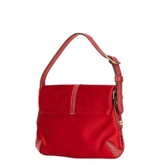 グッチ インターロッキングG ミニ ハンドバッグ レッド サテン レザー レディース GUCCI 【中古】