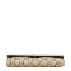 グッチ GGマーモント GGスプリーム 長財布 456116 ベージュ ピンクベージュ PVC レザー レディース GUCCI 【中古】