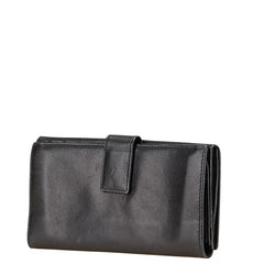 サンローラン YSLロゴ スタッズ 長財布 ブラック レザー レディース SAINT LAURENT 【中古】