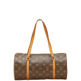 ルイ ヴィトン モノグラム パピヨン30 ハンドバッグ M51385 ブラウン PVC レザー レディース LOUIS VUITTON 【中古】