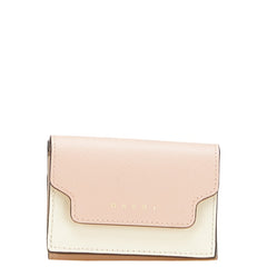 マルニ 三つ折り財布 ブラウン マルチカラー レザー レディース MARNI 【中古】