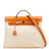 エルメス エールバッグMM トートバッグ ショルダーバッグ ベージュ ブラウン トワルアッシュ レザー レディース HERMES 【中古】