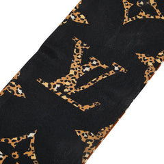 ルイ ヴィトン バンドー ジャイアント モノグラム ジャングル スカーフ M73648 ブラック ブラウン シルク レディース LOUIS VUITTON 【中古】