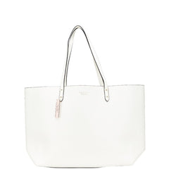 ヴィクトリアシークレット ロゴ トートバッグ ハンドバッグ ホワイト ゴールド レザー レディース VICTORIA'S SECRET 【中古】