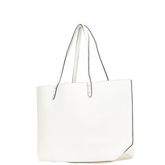 ヴィクトリアシークレット ロゴ トートバッグ ハンドバッグ ホワイト ゴールド レザー レディース VICTORIA'S SECRET 【中古】