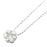 K18WG ホワイトゴールド ダイヤ0.50ct フラワー 花 モチーフ ペンダントネックレス レディース 【中古】