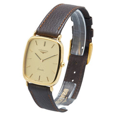 ロンジン 腕時計 クオーツ ゴールド文字盤 ステンレススチール メッキ レザー レディース LONGINES 【中古】