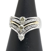 K18WG ホワイトゴールド K18YG イエローゴールド ダイヤ1.00ct リング 指輪 レディース 17号 【中古】