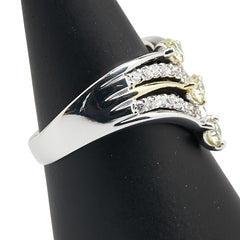 K18WG ホワイトゴールド K18YG イエローゴールド ダイヤ1.00ct リング 指輪 レディース 17号 【中古】