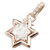 K18PG ピンクゴールド ダイヤ1.184ct ダイヤ0.03ct 六芒星 スター モチーフ ペンダントトップ レディース 【中古】