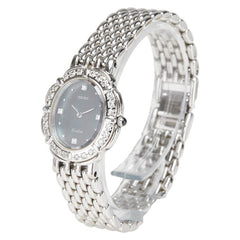 セイコー エクセリーヌ ダイヤベゼル 4Pダイヤ 腕時計 5A50-5190 クオーツ シルバー文字盤 ステンレススチール レディース SEIKO 【中古】