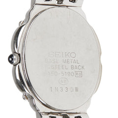 セイコー エクセリーヌ ダイヤベゼル 4Pダイヤ 腕時計 5A50-5190 クオーツ シルバー文字盤 ステンレススチール レディース SEIKO 【中古】