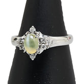 Pt900 プラチナ キャッツアイ0.85ct ダイヤ0.16ct リング 指輪 レディース 10.5号 【中古】