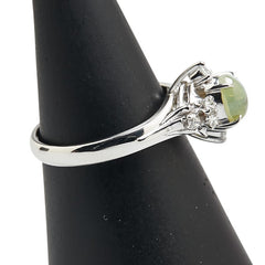 Pt900 プラチナ キャッツアイ0.85ct ダイヤ0.16ct リング 指輪 レディース 10.5号 【中古】