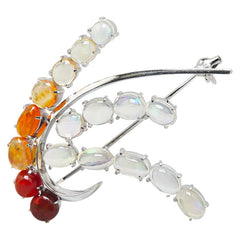 K14WG ホワイトゴールド オパール ブローチ レディース 【中古】