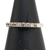 K14PG ピンクゴールド ダイヤ0.20ct 一文字 リング 指輪 レディース 12号 【中古】