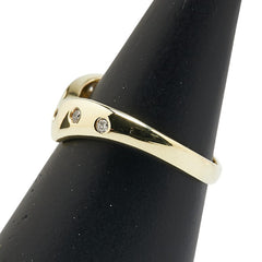 K18YG イエローゴールド ダイヤ0.10ct V字 リング 指輪 レディース 12号 【中古】