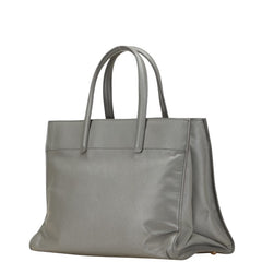 プラダ 三角ロゴプレート ハンドバッグ ショルダーバッグ 2WAY グレー サフィアーノレザー レディース PRADA 【中古】