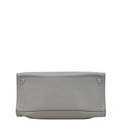 プラダ 三角ロゴプレート ハンドバッグ ショルダーバッグ 2WAY グレー サフィアーノレザー レディース PRADA 【中古】