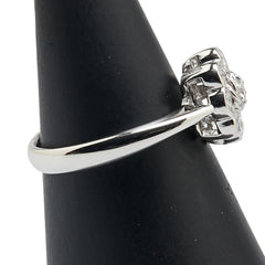 Pt900 プラチナ ダイヤ0.50ct 花 フラワー モチーフ リング 指輪 レディース 11.5号 【中古】