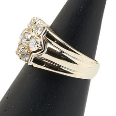 K18YG イエローゴールド Pt850 プラチナ コンビ ダイヤ1.16ct リング 指輪 レディース 8号 【中古】