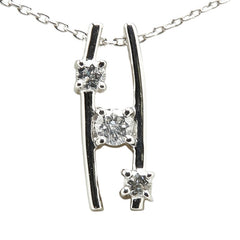 K18WG ホワイトゴールド ダイヤ0.30ct ペンダントネックレス レディース 【中古】