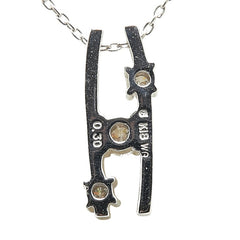 K18WG ホワイトゴールド ダイヤ0.30ct ペンダントネックレス レディース 【中古】