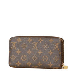 ルイ ヴィトン モノグラム ジッピーウォレット ラウンドファスナー 長財布 M60017 ブラウン PVC レディース LOUIS VUITTON 【中古】