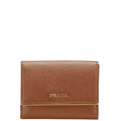 プラダ ロゴ 長財布 1M0523 ブラウン サフィアーノレザー レディース PRADA 【中古】