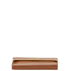 プラダ ロゴ 長財布 1M0523 ブラウン サフィアーノレザー レディース PRADA 【中古】