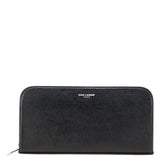 サンローラン ロゴ 長財布 ブラック レザー レディース SAINT LAURENT 中古