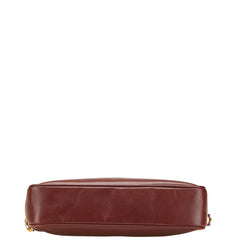 カルティエ マストライン 斜め掛け ショルダーバッグ ワインレッド ボルドー レザー レディース CARTIER 【中古】