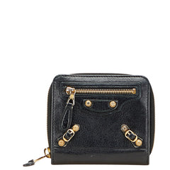 バレンシアガ 二つ折り財布 310699 ブラック レザー レディース BALENCIAGA 【中古】