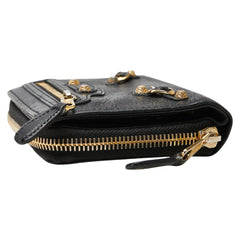 バレンシアガ 二つ折り財布 310699 ブラック レザー レディース BALENCIAGA 【中古】