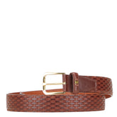 サルヴァトーレフェラガモ ヴァラ 編み込み モチーフ ベルト 85 ブラウン レザー レディース Salvatore Ferragamo 【中古】