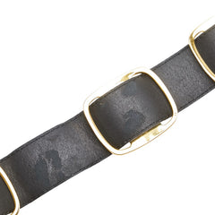 サルヴァトーレフェラガモ ヴァラ ベルト ブラック ゴールド レザー メッキ レディース Salvatore Ferragamo 【中古】