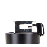 グッチ Gバックル ベルト 75.30 036 1766 1350 ブラック シルバー レザー メタル レディース GUCCI 【中古】