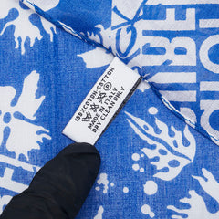 ディオール SURF chick サーフ チック スカーフ ブルー ホワイト コットン レディース Dior 【中古】