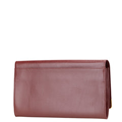 カルティエ マストライン クラッチバッグ ワインレッド レザー レディース CARTIER 【中古】