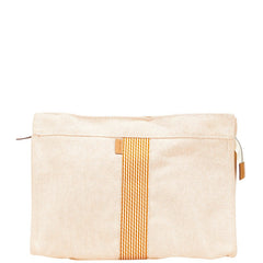 エルメス フールトゥ クラッチバッグ セカンドバッグ オレンジ ブラウン キャンバス レディース HERMES 【中古】