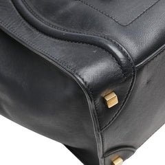 セリーヌ ラゲージ ミニショッパー ハンドバッグ ブラック レザー レディース CELINE 【中古】